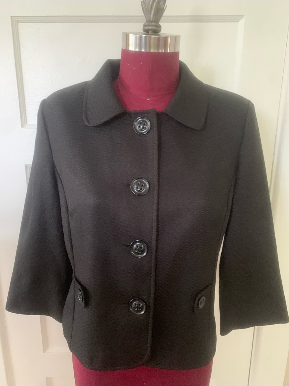 Perceptions Office Siren Black Button-Front Blazer